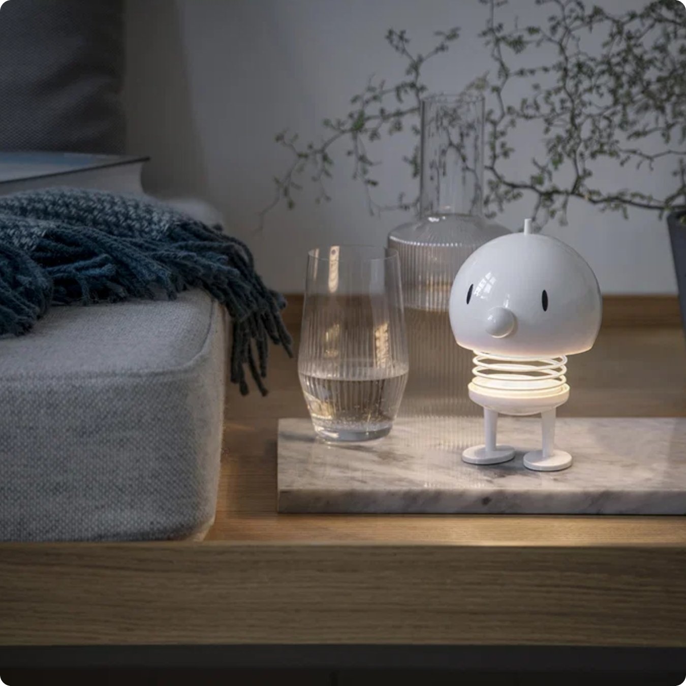 Hoptimist LED Lampe trådløs str. L i white, Bumble